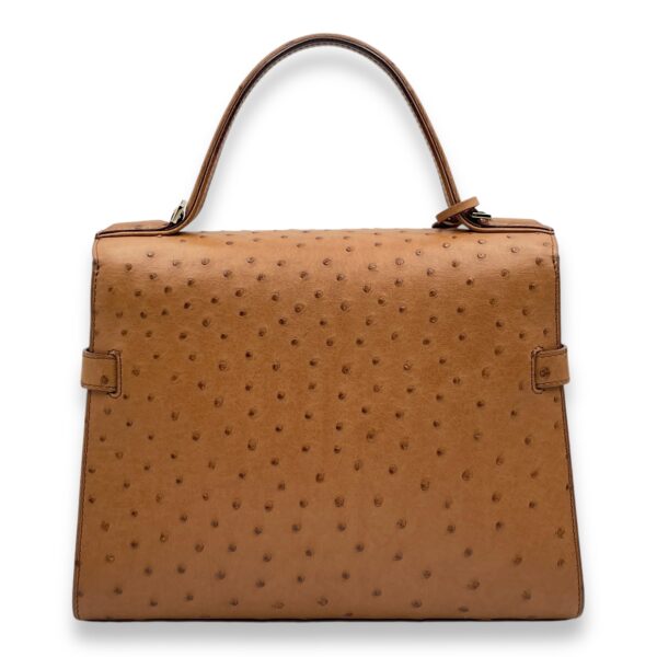 Tempete MM Brown Top Handle Bag in Ostrich, Gold hardware - Image 3