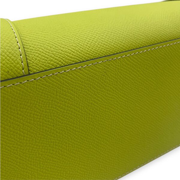 Petite Ballerine 26x18.5x10cm Lime Green Shoulder Bag in Calfskin, Silver hardware - Image 8