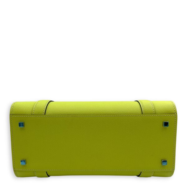 Petite Ballerine 26x18.5x10cm Lime Green Shoulder Bag in Calfskin, Silver hardware - Image 6