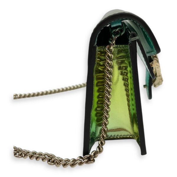 Dionysus Mini Green Crossbody Bag in Metallic, Silver hardware - Image 4