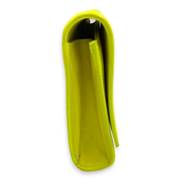 Belle De Jour Neon Yellow Clutch in Calfskin, Silver hardware - Image 4