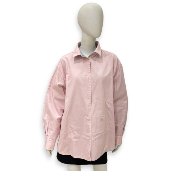 Oversized cotton shirt 39 Pink/Blue Ready-To-Wear, Enamel hardware - Image 3