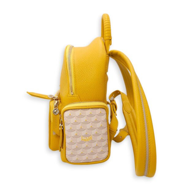 Monogram Back Up 21 Yellow Backpack in Calfskin, Gold hardware - Image 10