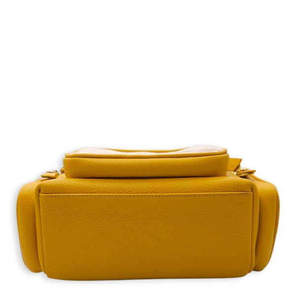 Monogram Back Up 21 Yellow Backpack in Calfskin, Gold hardware - Image 11