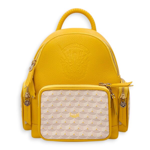 Monogram Back Up 21 Yellow Backpack in Calfskin, Gold hardware