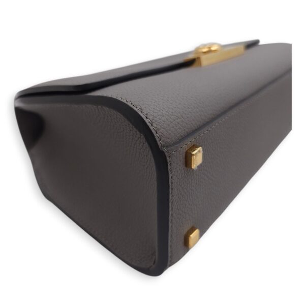 Rejane PM Grey Shoulder Bag in Calfskin, Gold hardware - Image 6
