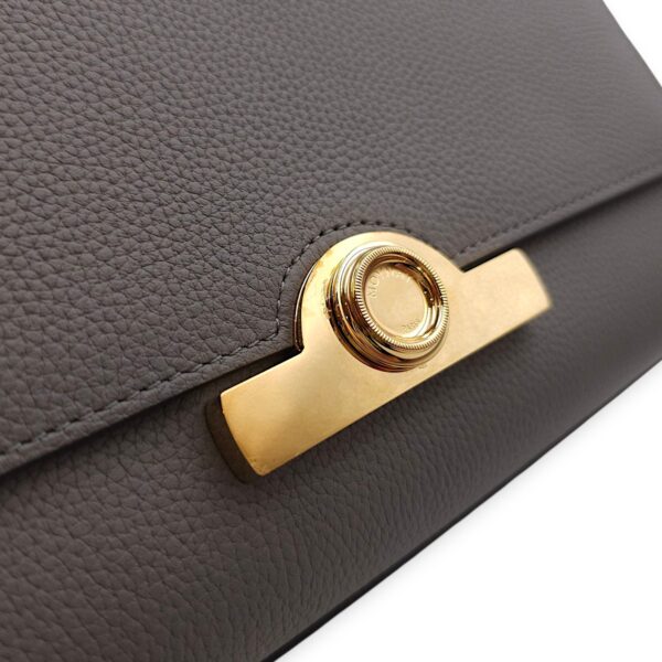 Rejane PM Grey Shoulder Bag in Calfskin, Gold hardware - Image 4