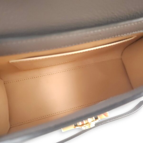 Rejane PM Grey Shoulder Bag in Calfskin, Gold hardware - Image 13