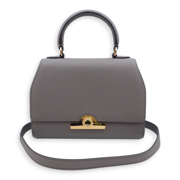 Rejane PM Grey Shoulder Bag in Calfskin, Gold hardware - Image 8