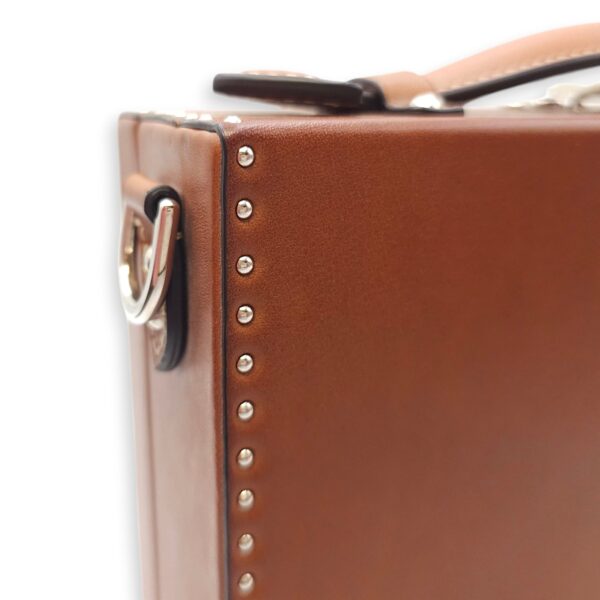 Suitcase Little Brown Shoulder Bag in Calfskin, Silver hardware - Image 5