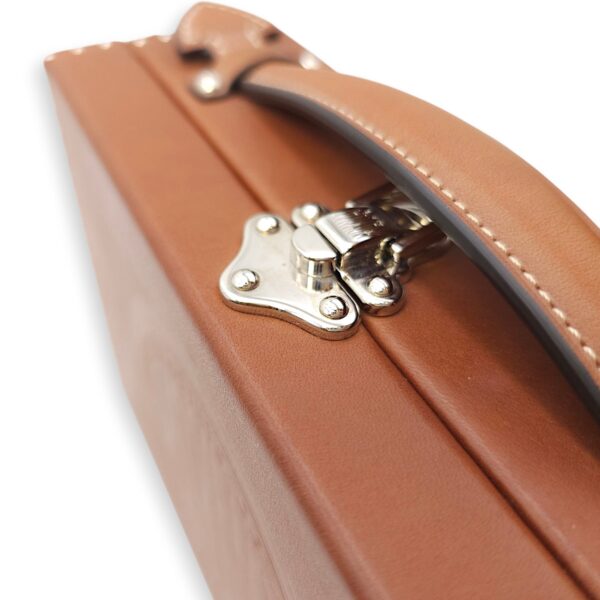 Suitcase Little Brown Shoulder Bag in Calfskin, Silver hardware - Image 7