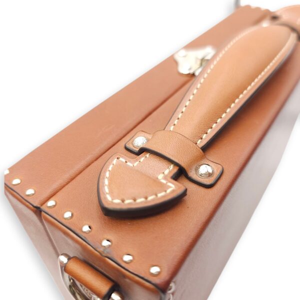 Suitcase Little Brown Shoulder Bag in Calfskin, Silver hardware - Image 6