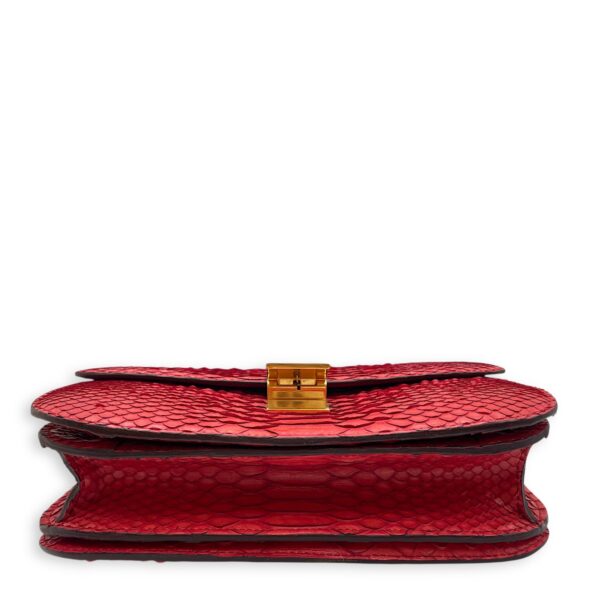Classic Box Medium Red Flap Bag, Gold hardware - Image 6