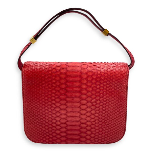 Classic Box Medium Red Flap Bag, Gold hardware - Image 3