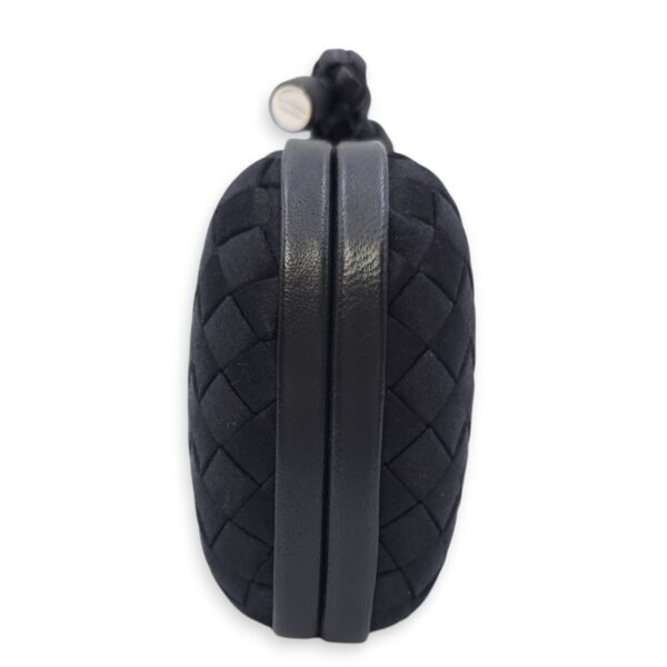 BV Pochette Knot Intrecciato Nappa Black Clutch in Silk, Silver hardware - Image 6