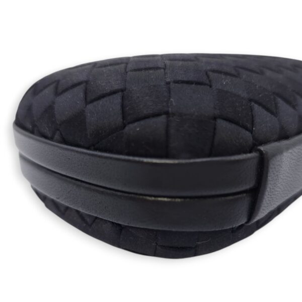 BV Pochette Knot Intrecciato Nappa Black Clutch in Silk, Silver hardware - Image 11