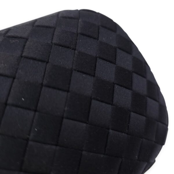 BV Pochette Knot Intrecciato Nappa Black Clutch in Silk, Silver hardware - Image 12
