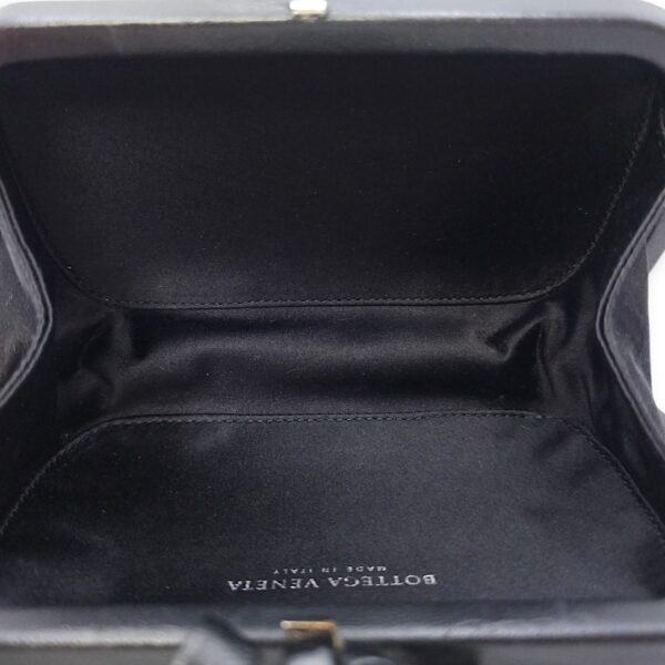BV Pochette Knot Intrecciato Nappa Black Clutch in Silk, Silver hardware - Image 9