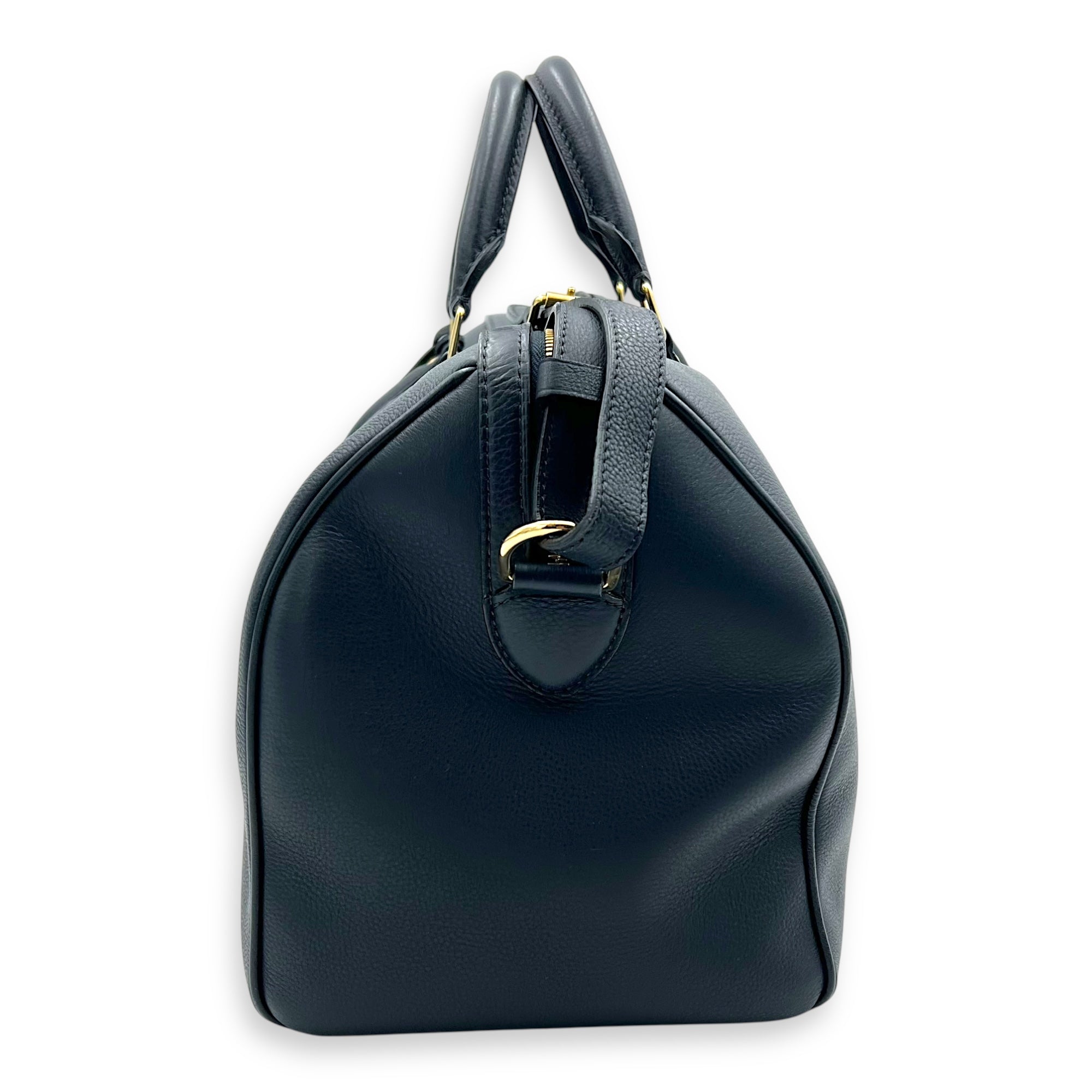 Sofia Coppola Boston Blue Top Handle Bag in Calfskin, Gold hardware - Image 5