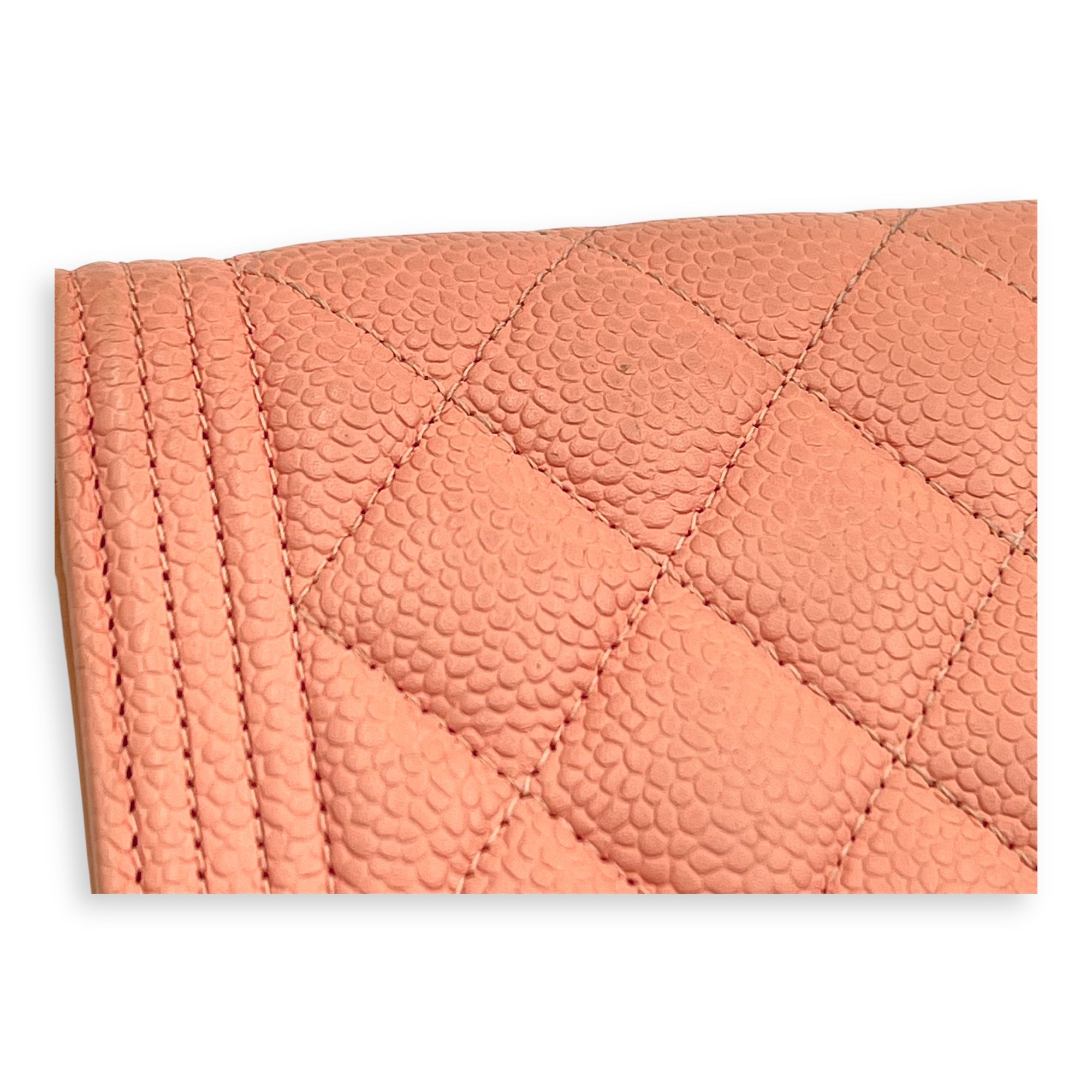 Boy Peach Wallet in Caviar Leather, Gold hardware - Image 13