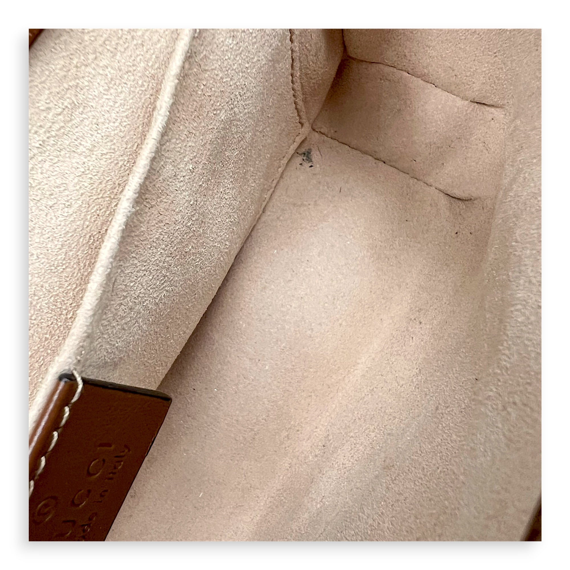 GG Marmont Mini Brown Shoulder Bag in Calfskin, Gold hardware - Image 12