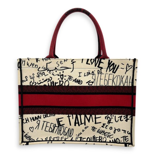 Book Tote Tote Bag Medium White in Canvas - Image 3