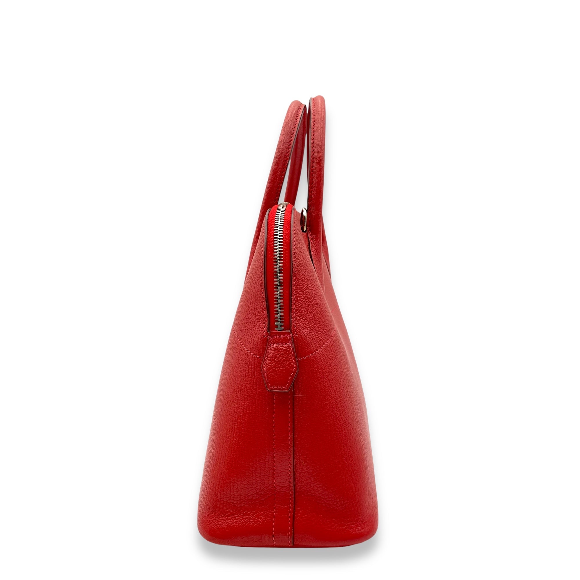 Bolide Rouge Vif in Chevre Leather, Palladium hardware - Image 5
