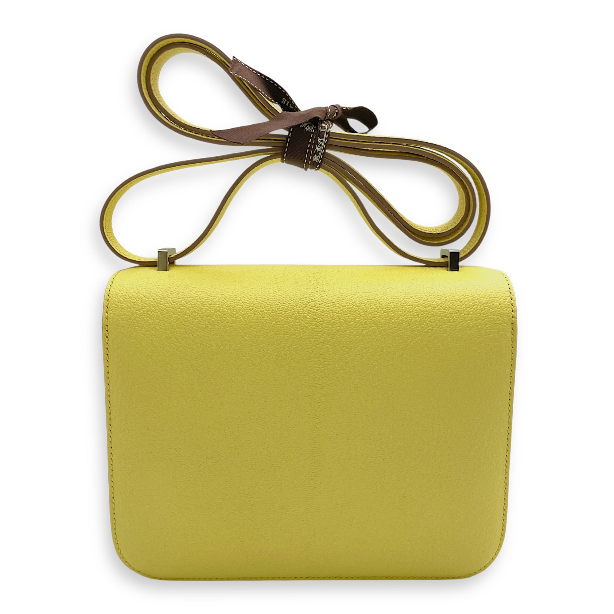 Constance Mirror 18 Limoncello in Chevre Mysore, Palladium hardware - Image 3