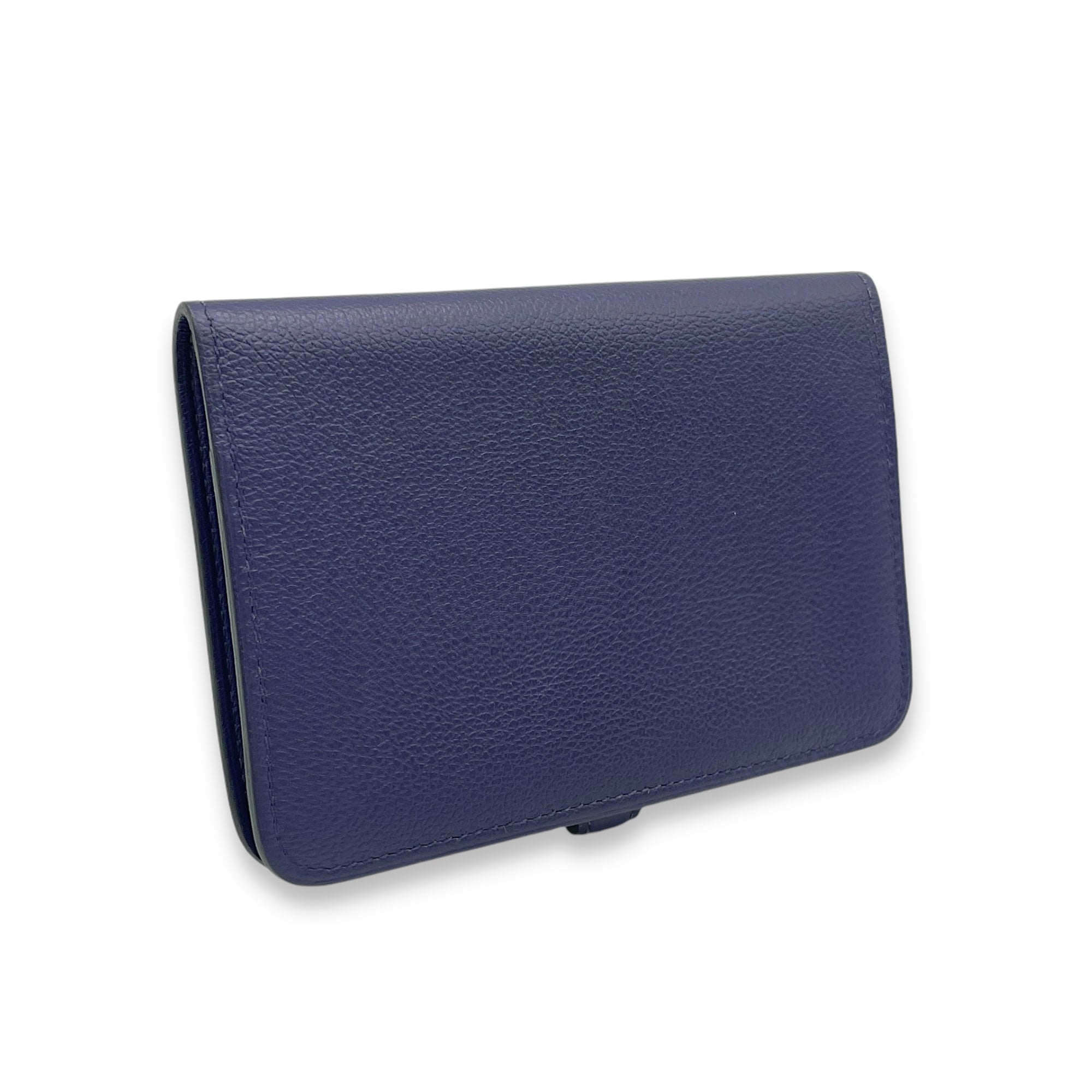 Dogon Compact Bleu Encre in Calfskin, Palladium hardware - Image 5