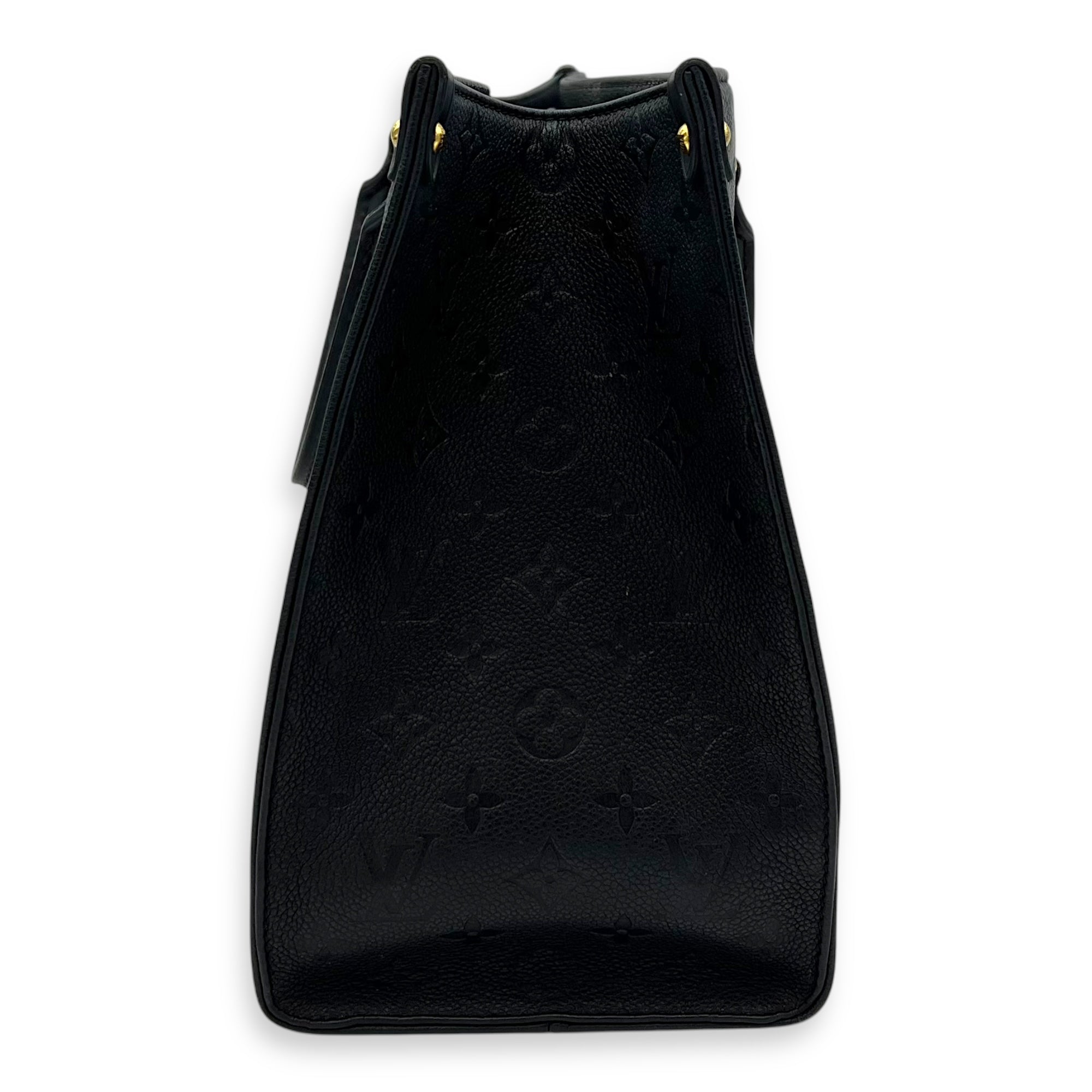 OnTheGo MM Black Top Handle Bag in Empreinte Leather, Gold hardware - Image 5