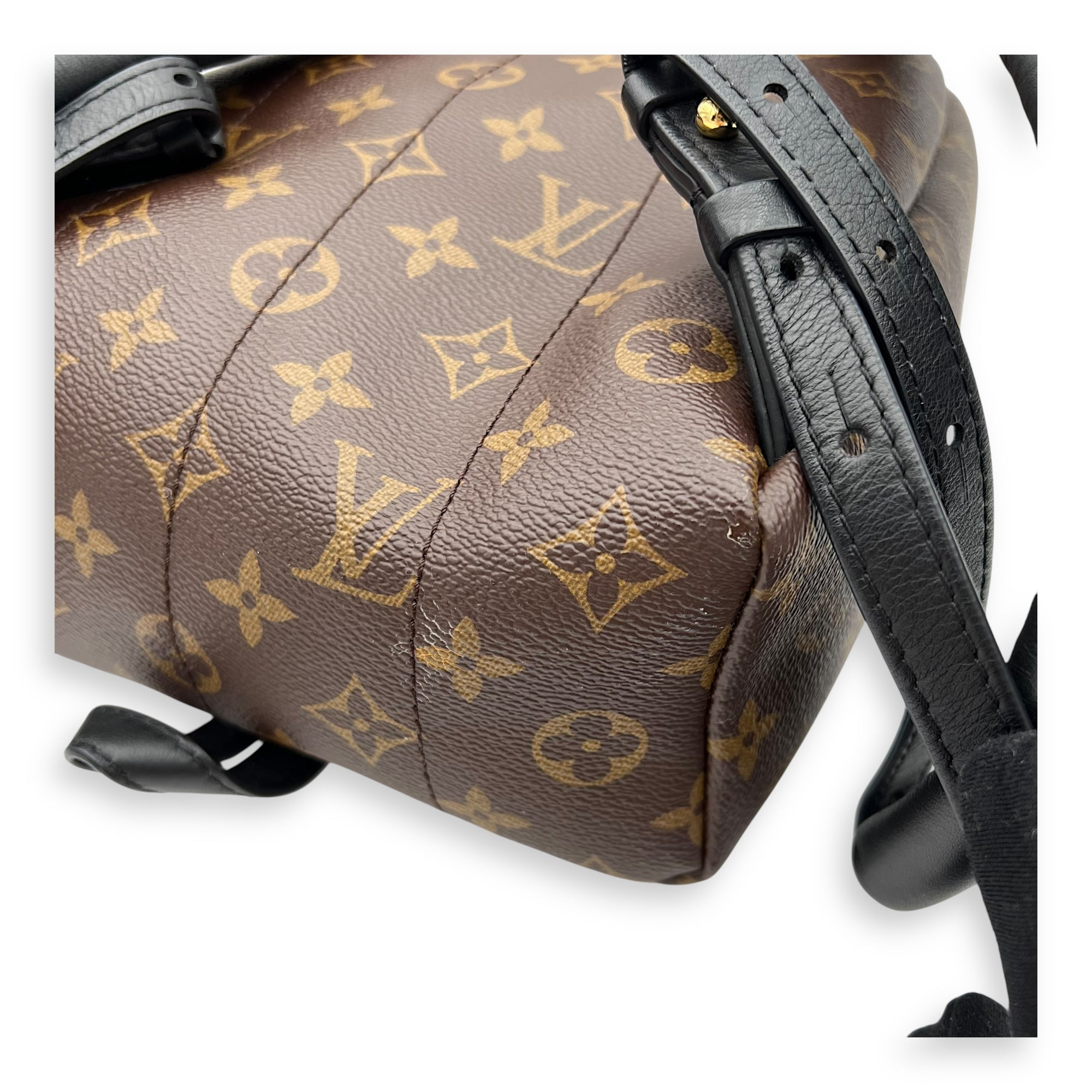 Palm Springs PM Brown Backpack in Monogram Coated Canvas, Gold hardware - Image 11