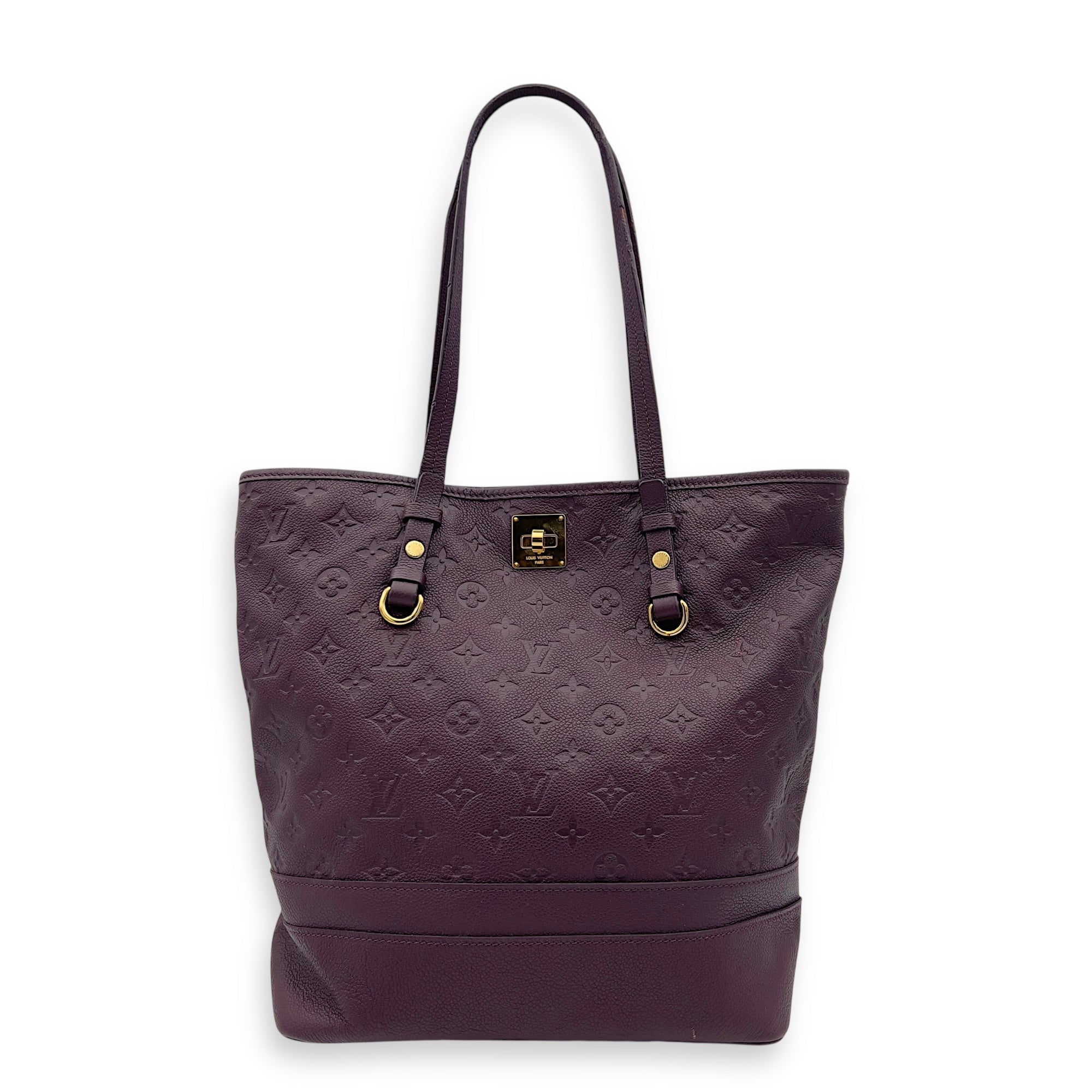 Citadine Tote Bag PM Purple in Empreinte Leather, Gold hardware