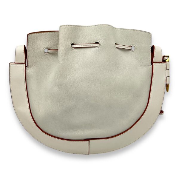 Horseshoe Crossbody Bag White in Calfskin, Gold hardware - Image 3