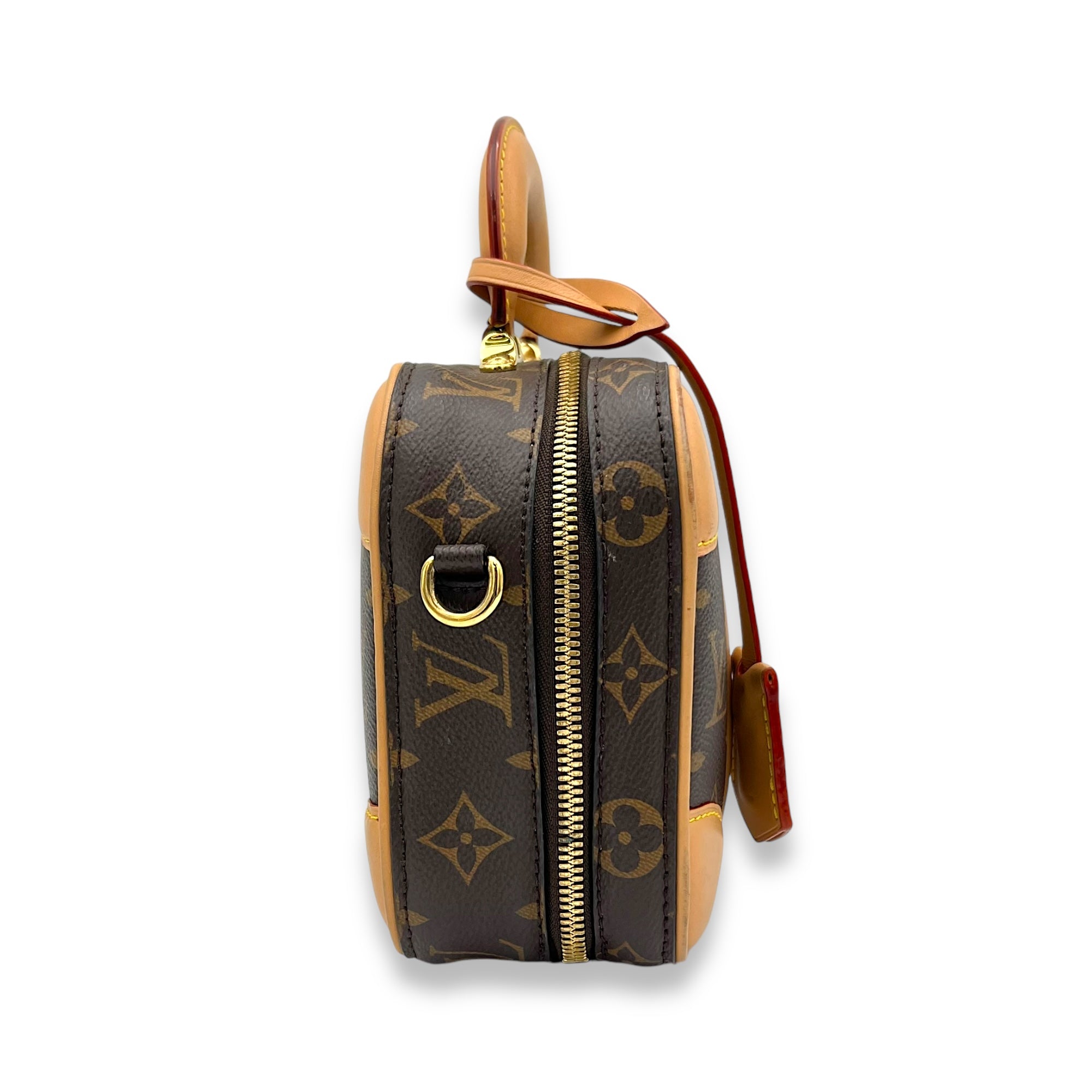 Valisette Top Handle Bag Brown in Monogram Coated Canvas, Gold hardware - Image 4