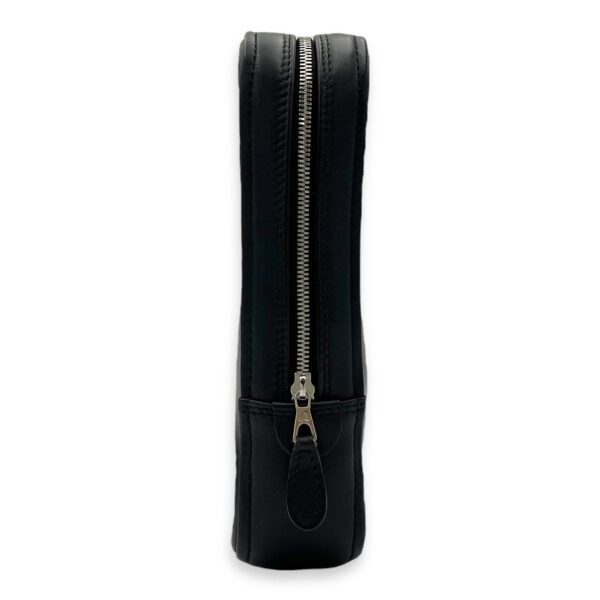 Logo Pouch Black in Calfskin, Silver hardware - Image 4