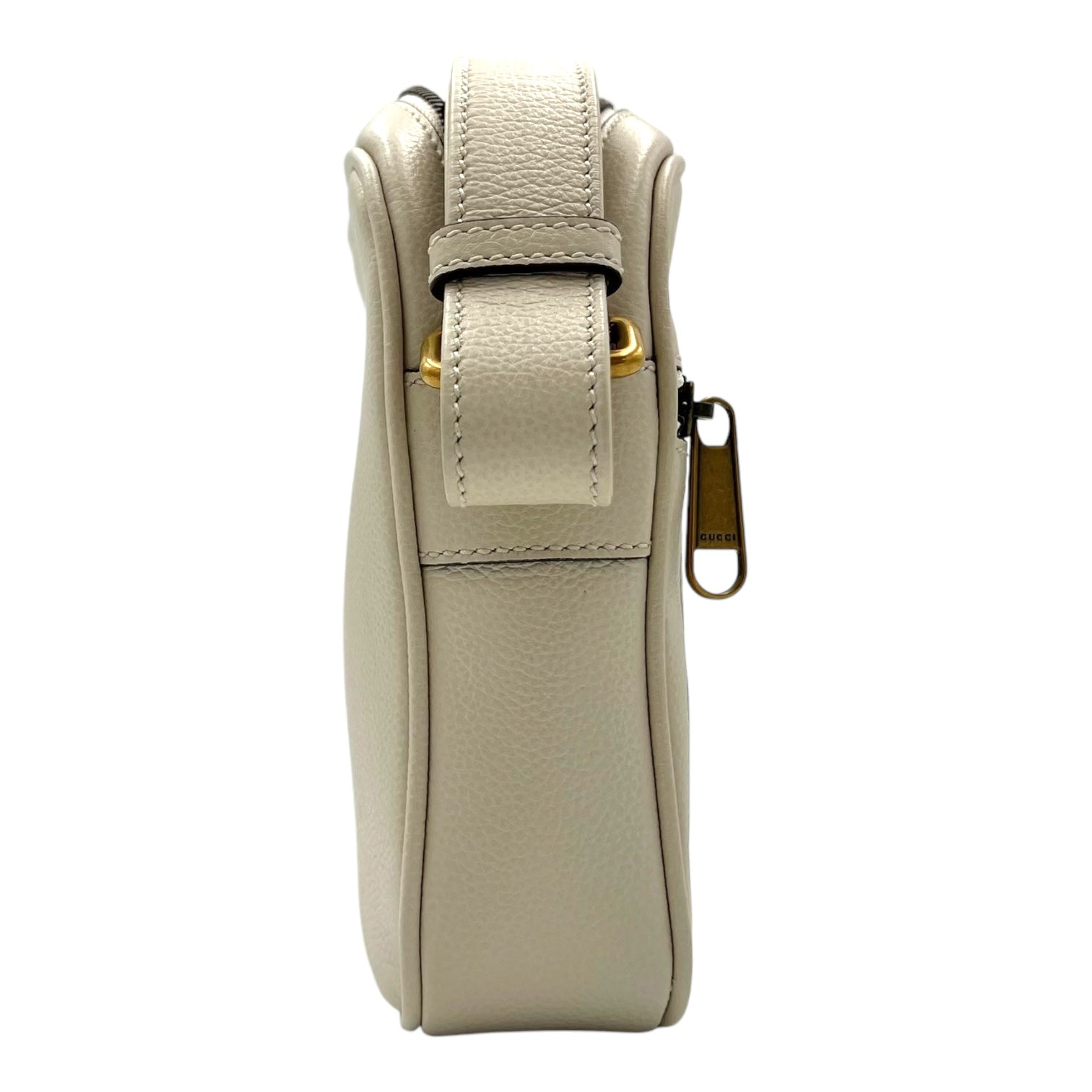Logo Shoulder Bag White in Calfskin, Gold hardware - Image 4