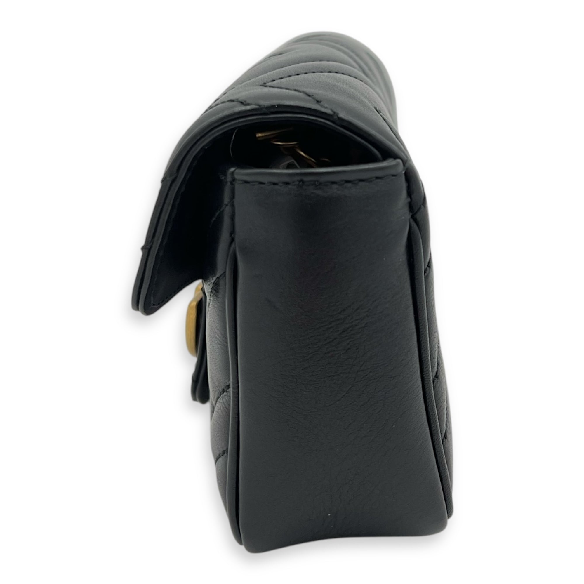 GG Marmont Crossbody Bag Black in Calfskin, Gold hardware - Image 5