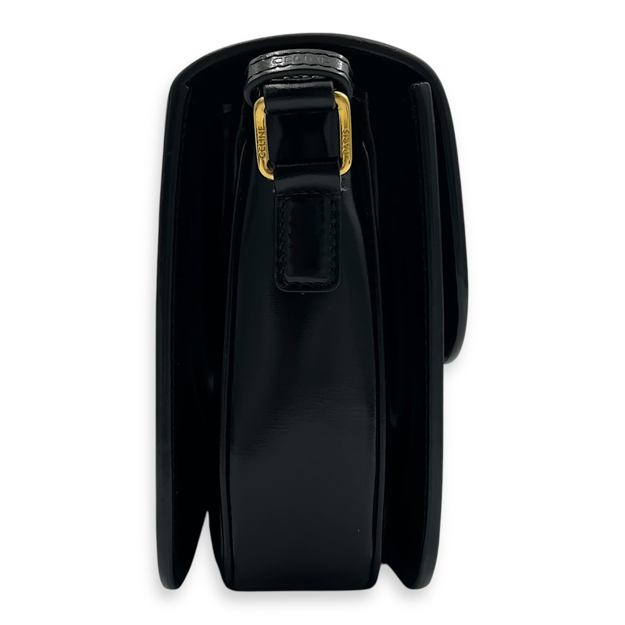 Triomphe Classique Black Shoulder Bag in Calfskin, Gold hardware - Image 4