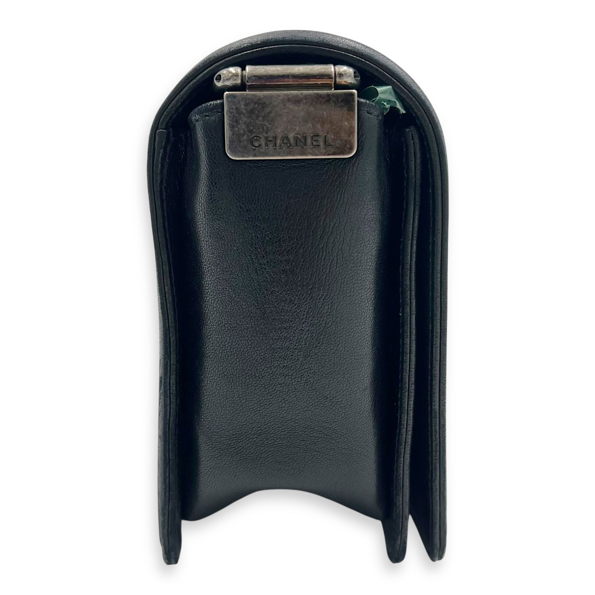 Boy Medium Black Shoulder Bag in Lambskin with Stingray Strap, Ruthenium hardware - Image 7
