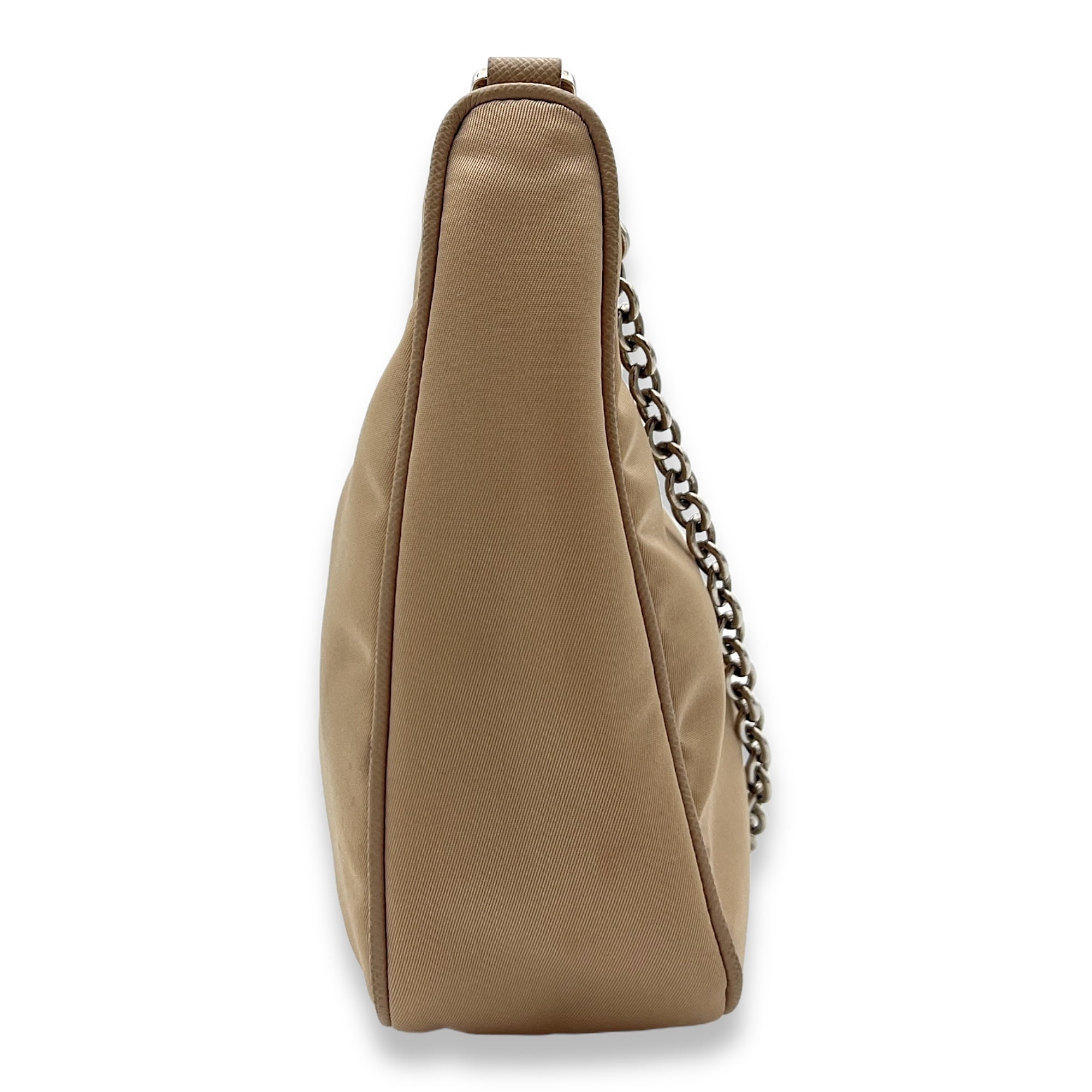 Re-Edition 2005 Beige Crossbody Bag in Re-Nylon, Silver hardware - Image 5