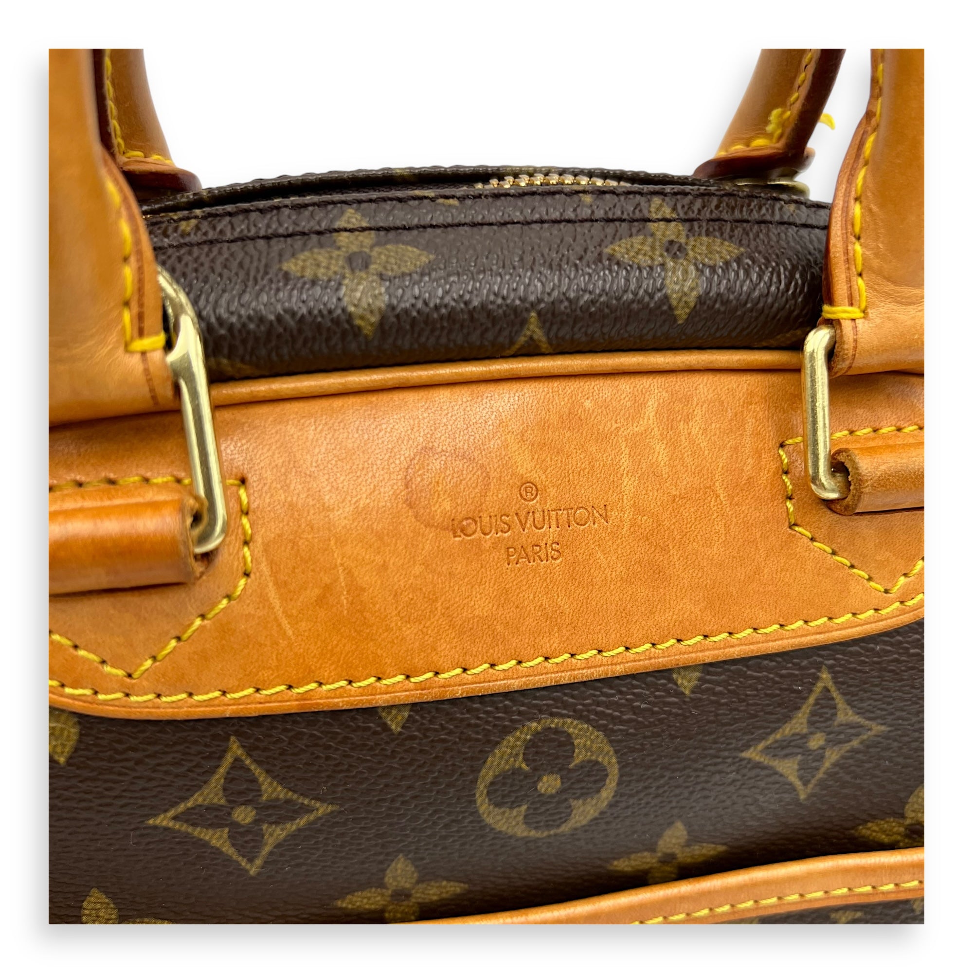 Trouville Top Handle Bag Brown in Monogram Coated Canvas, Gold hardware - Image 9