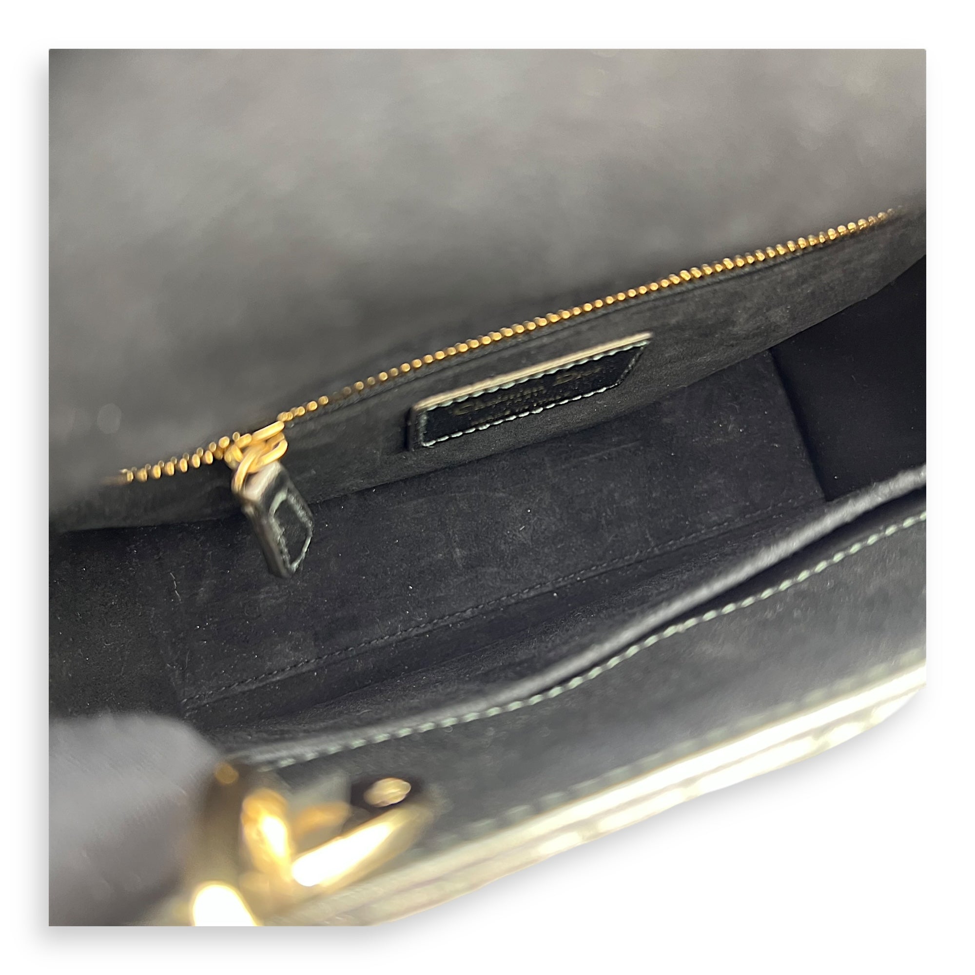 Lady Dior Small Grey Top Handle Bag in Calfskin, Gold hardware - Image 7