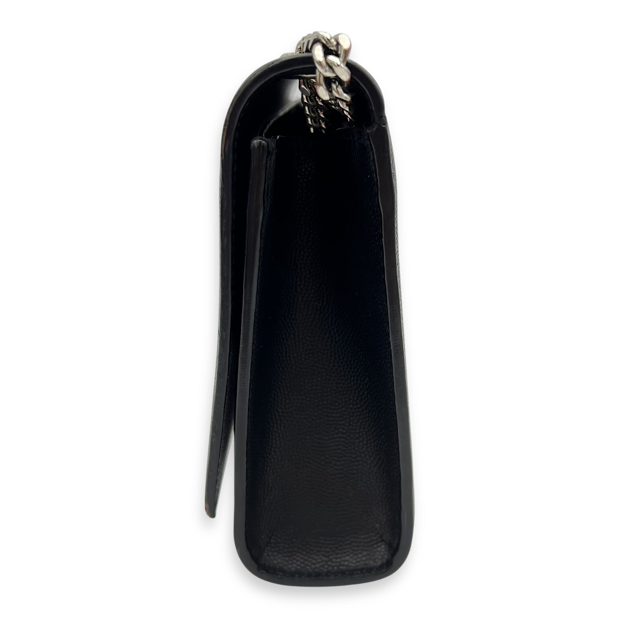 Kate Crossbody Bag Black in Calfskin, Silver hardware - Image 5