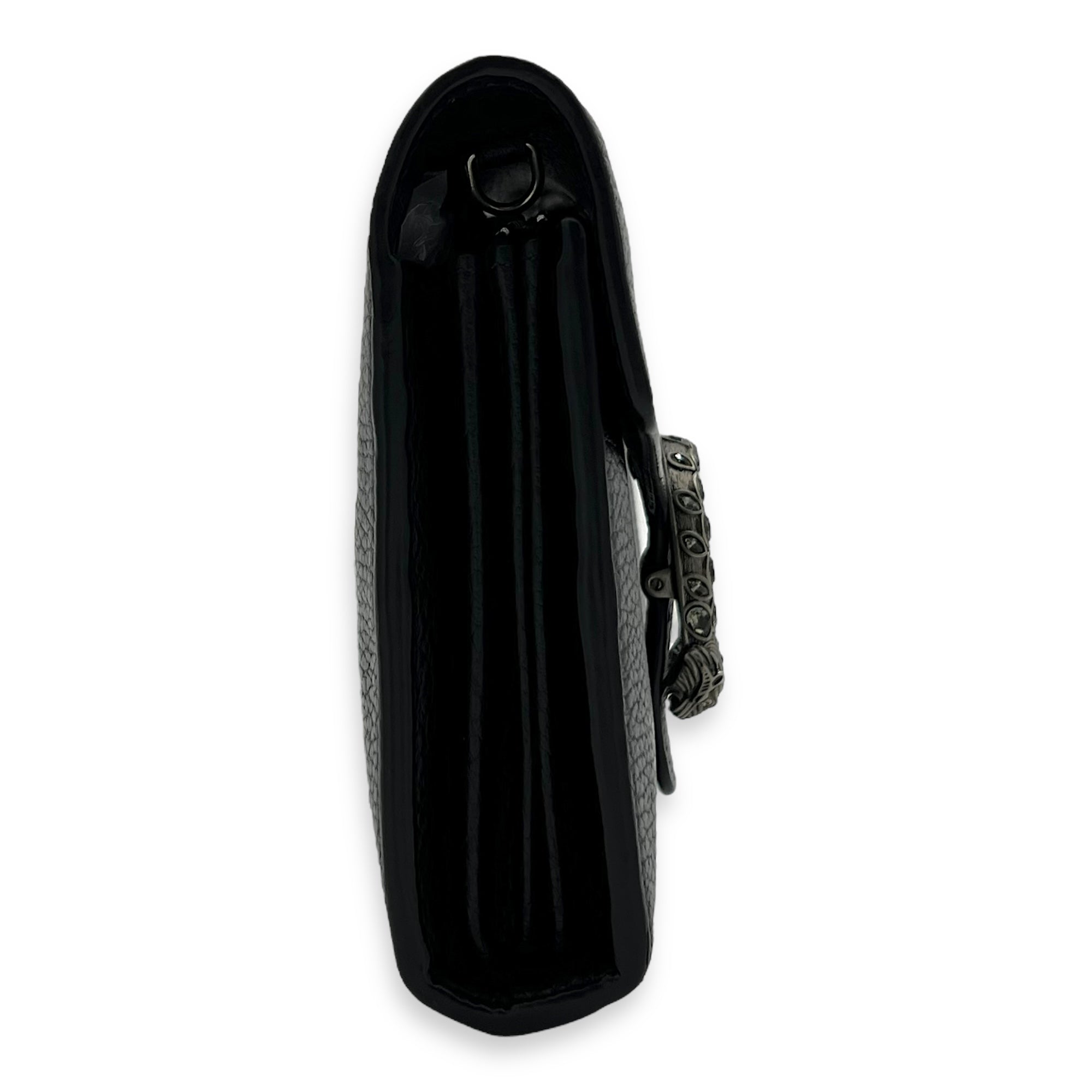 Dionysus Wallet On Chain Black in Calfskin, Silver hardware - Image 5