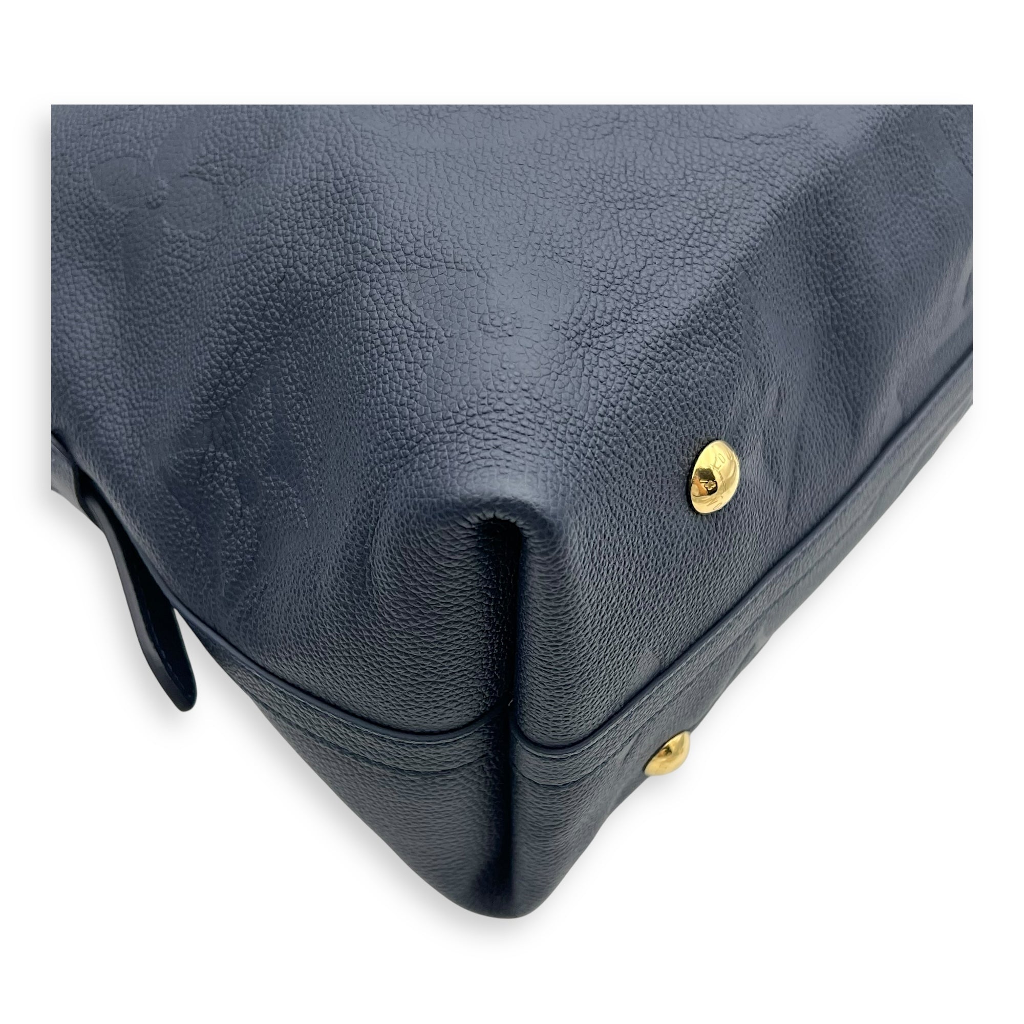 Carryall MM Blue Shoulder Bag in Empreinte Leather, Gold hardware - Image 10