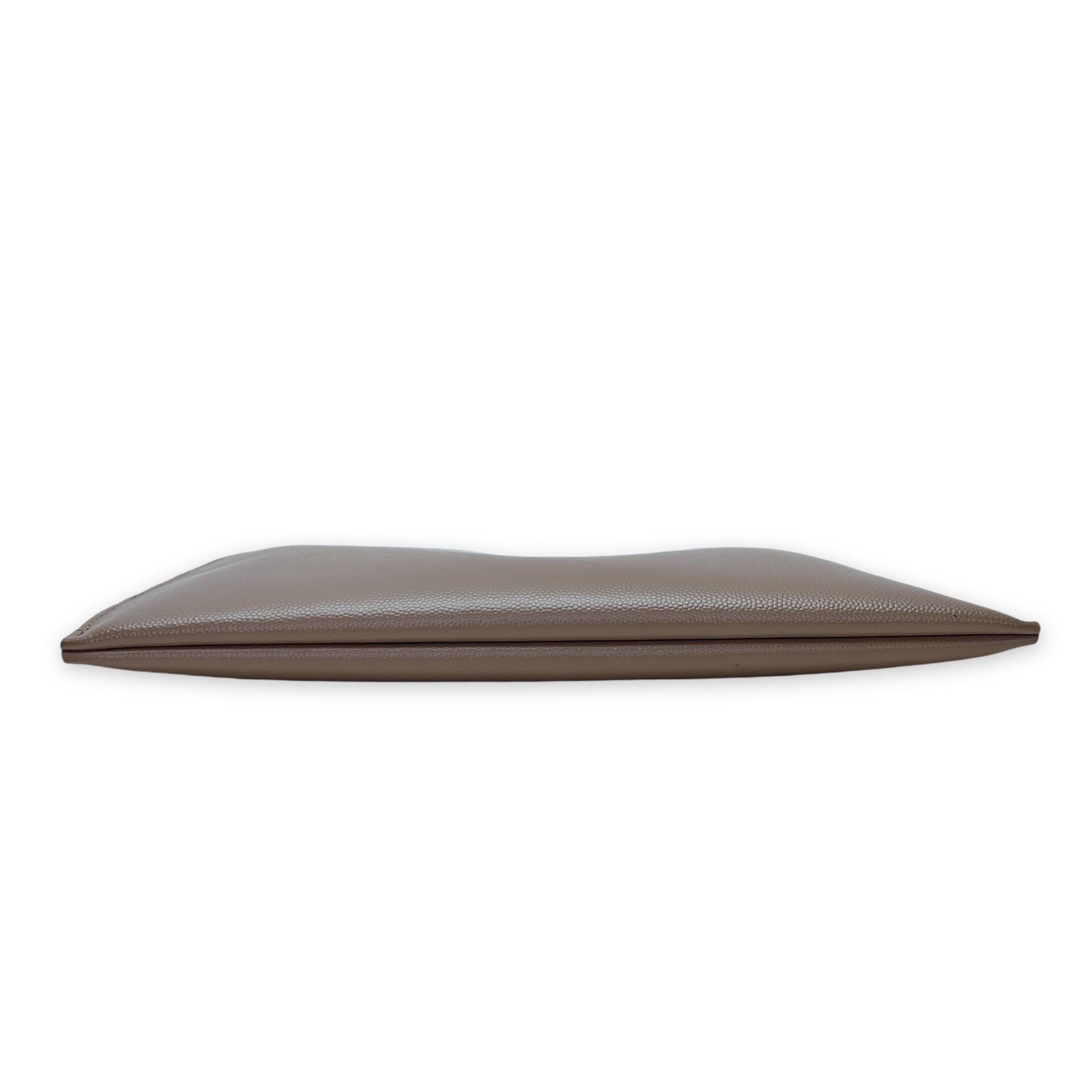 Paris Zipped Beige Pouch in Calfskin, Silver hardware - Image 6