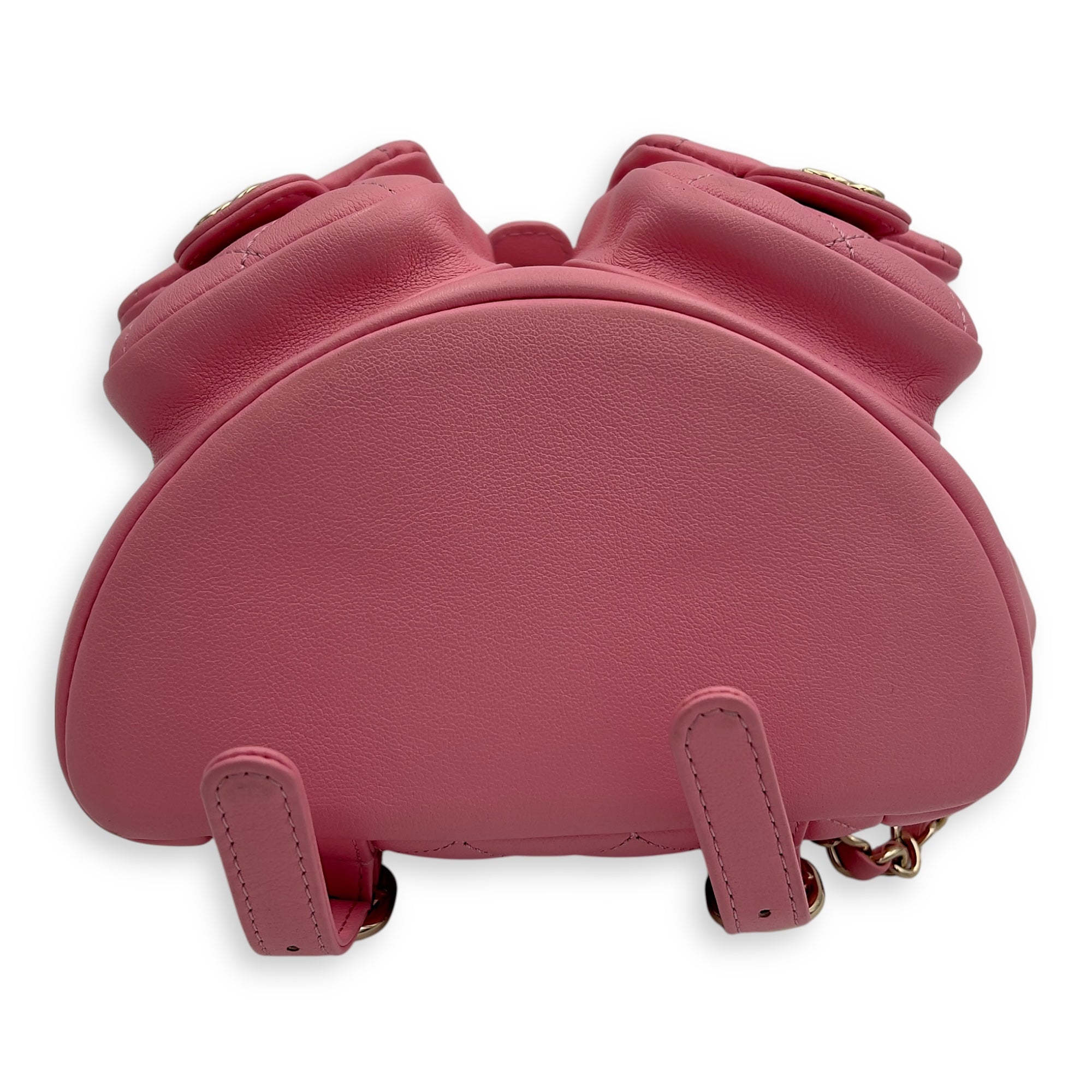 Duma Pink Backpack in Calfskin, Gold hardware - Image 6