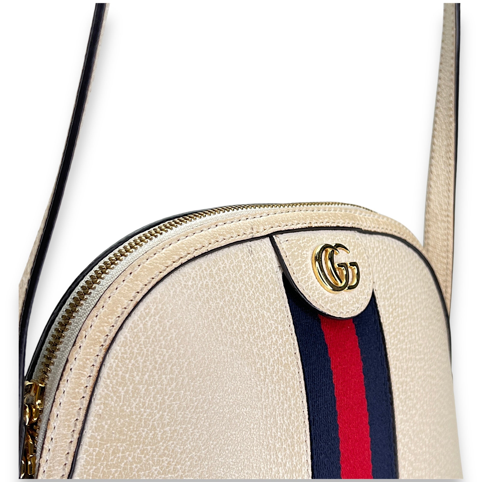 Ophidia Small Crossbody bag in Calfskin, Gold Hardware - Image 7