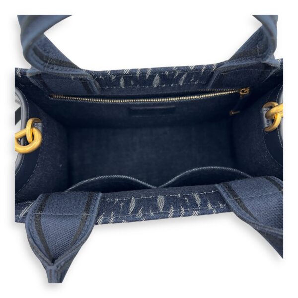 Book Tote Small Blue Top Handle Bag in Denim - Image 9