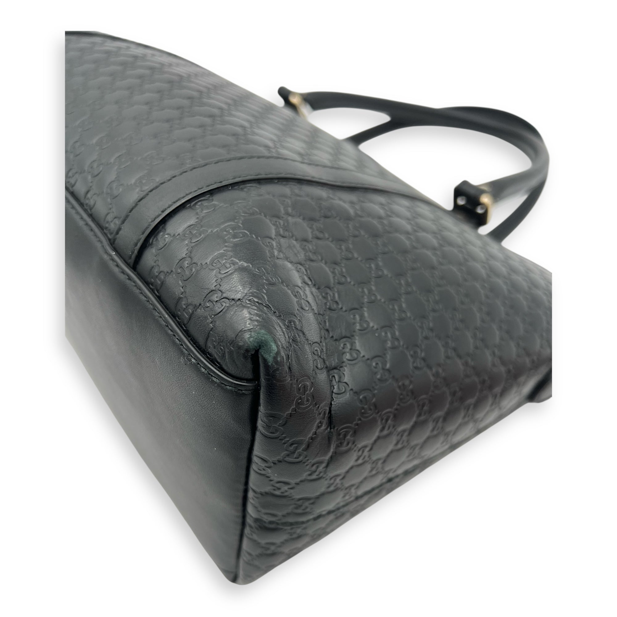 GG Tote Bag Black in Guccissima Leather, Gold hardware - Image 12